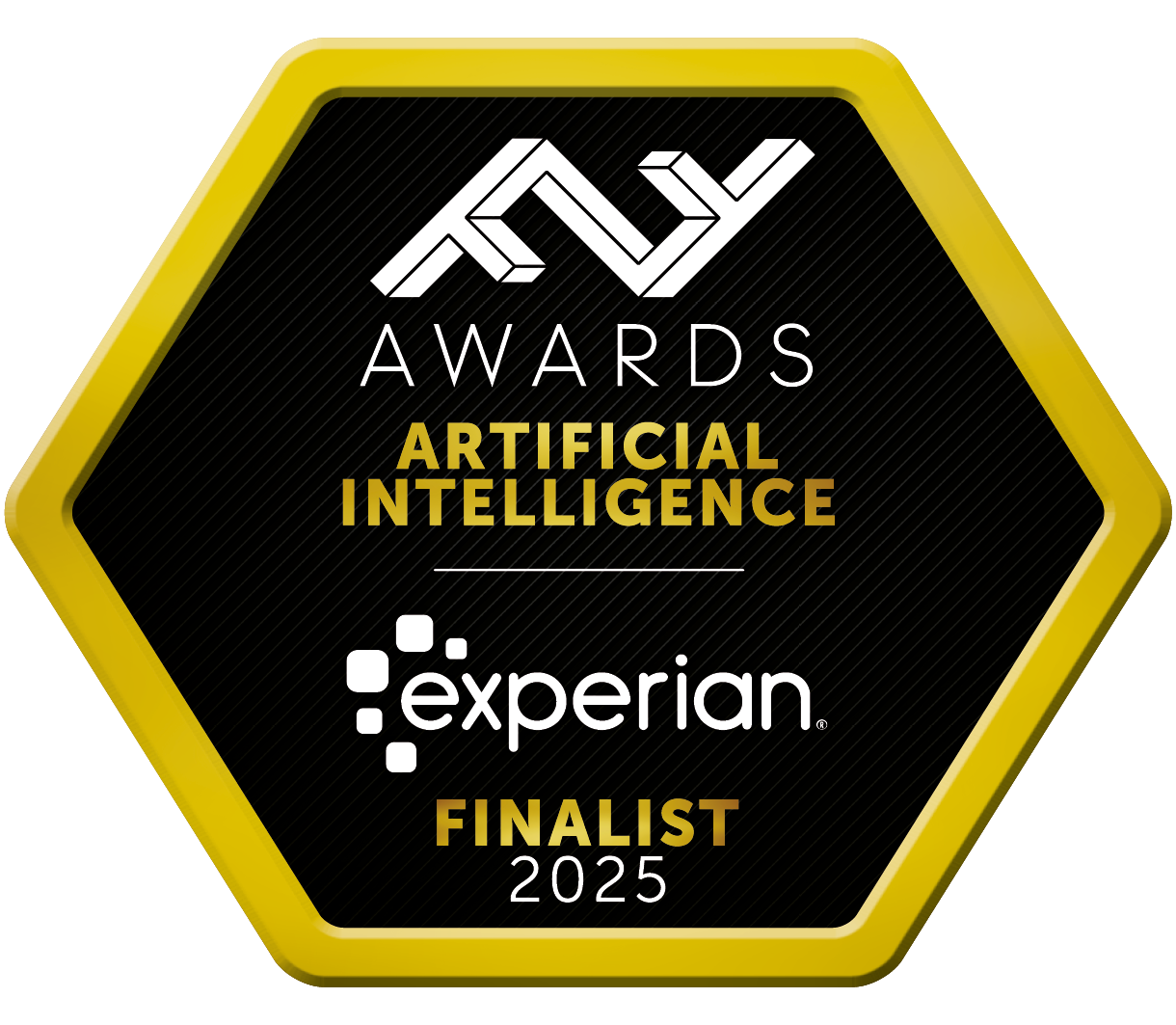 FF Awards 2025 Artificial Intelligence Finalist awarded to Experian for leveraging AI to improve risk assessment, decision intelligence, and financial inclusion.